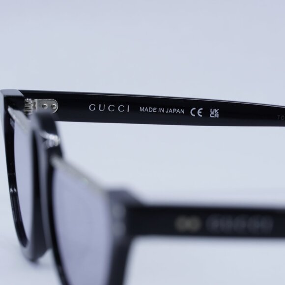 Gucci GG1368S 001 Sunglasses Black Oval Frame, Grey Mirror Lenses - Picture 8 of 12